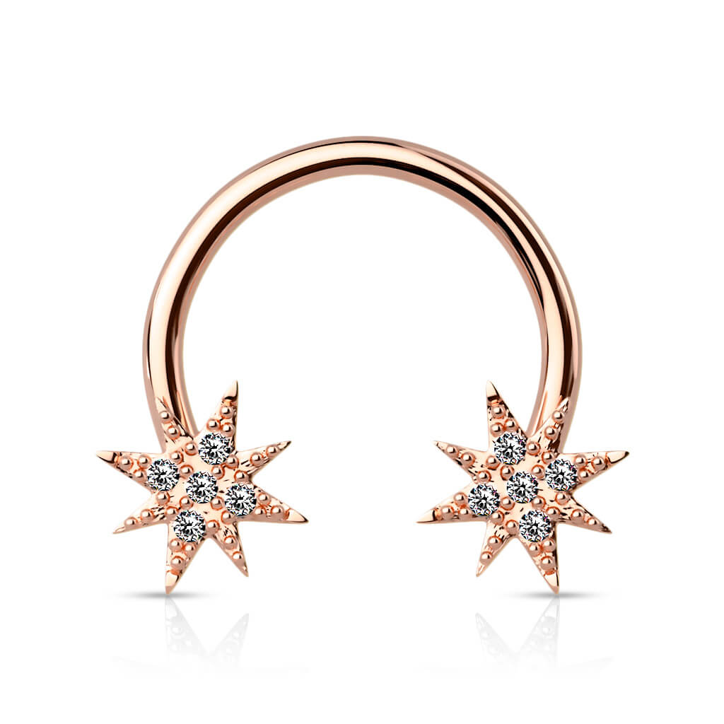 Horseshoe Stars Zirconia Gold