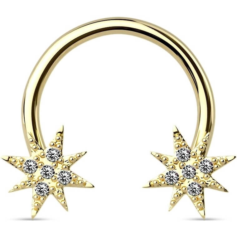 Horseshoe Stars Zirconia Gold