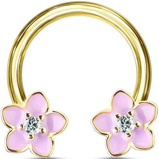 Horseshoe Flower Zirconia Gold