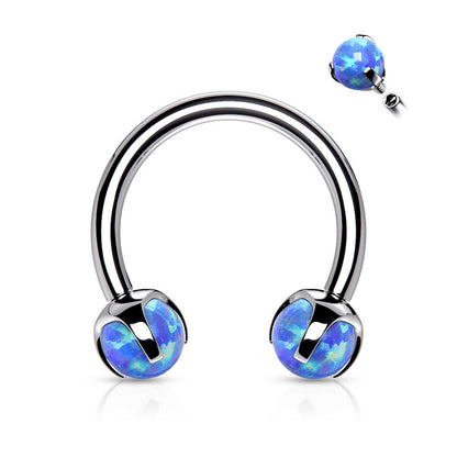 Horseshoe Opal Ball Internally Threaded