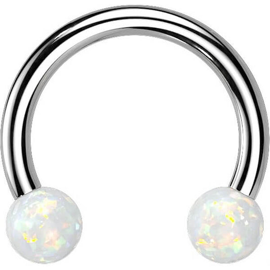 Hufeisen Piercing Kugel Opal