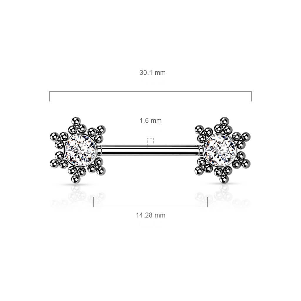 Nipple Piercing Star Zirconia Push-In