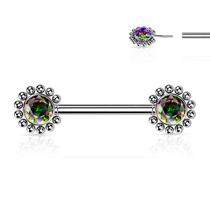 Nippelpiercing Blume Zirkonia Push-In