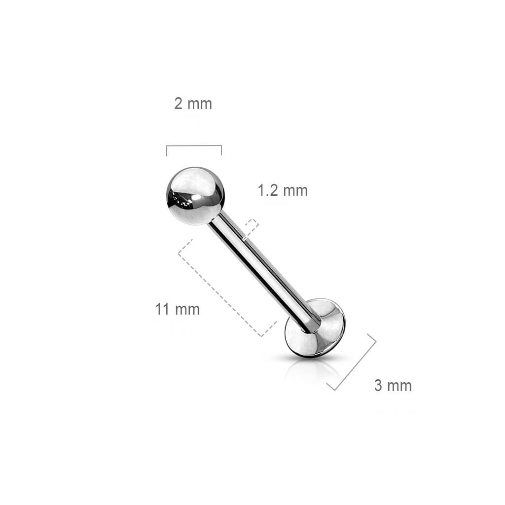 Labret Sfera d´argento Push-In