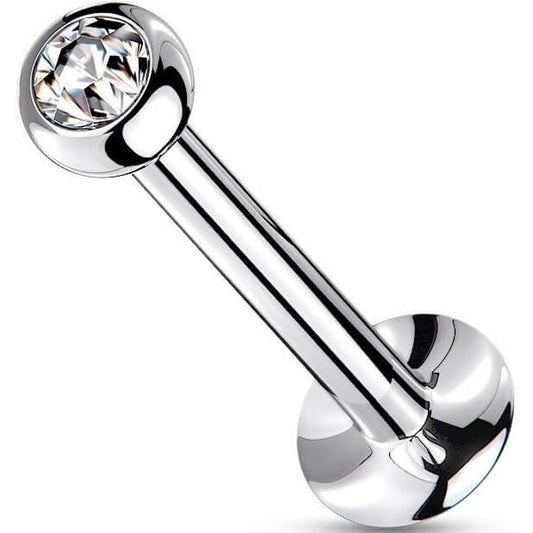 Labret Bille Zircone Argent Enfoncer