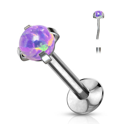 Labret Opal Round Bone Setting Silver