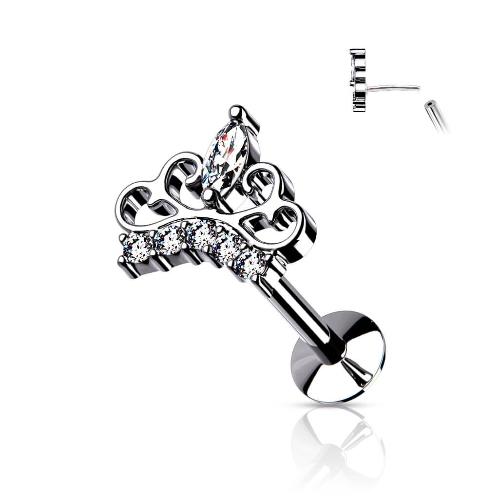 Labret Couronne Zircone Enfoncer