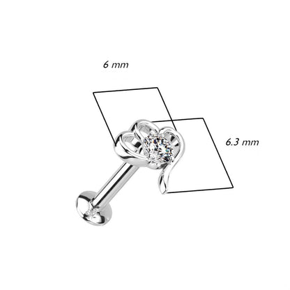 Labret Cœurs Zircone Enfoncer