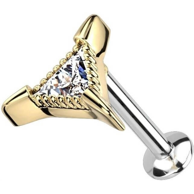 Labret Triangle Zircone Enfoncer