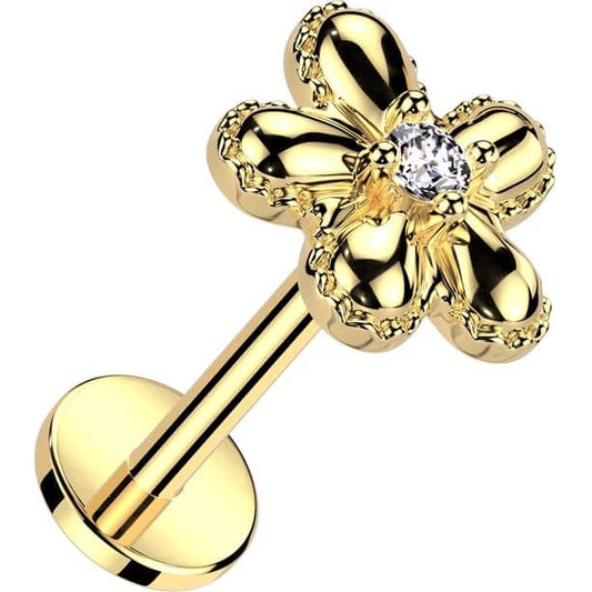 Labret Blume Zirkonia Push-In