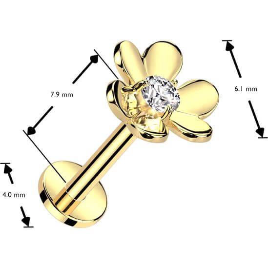 Labret flower zirconia Push-In