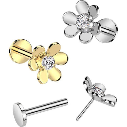 Labret flower zirconia Push-In