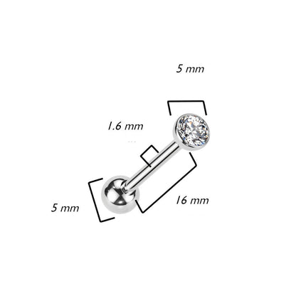 Titanio Barbell Zirconi Push-In