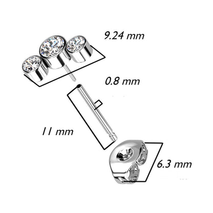 Titane Bouton d'Oreille 3 Zircone