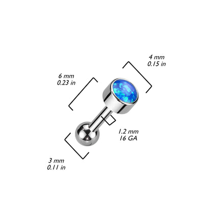 Titanio Barbell Tondo con opale  Push-In