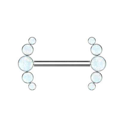 Titanio Doble abanico de ópalos Push In Pezón