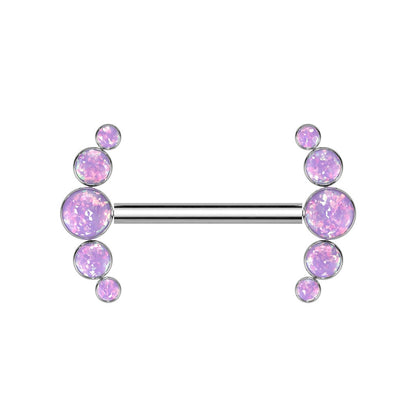 Titanio Doble abanico de ópalos Push In Pezón