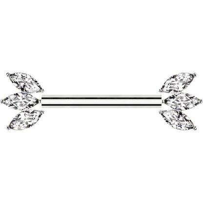 Titan Nippelpiercing Marquise Schliff Zirkonia Push-In