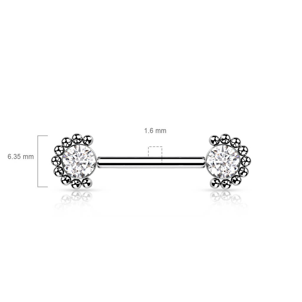 Titane Téton Zircone Opale Argent Enfoncer