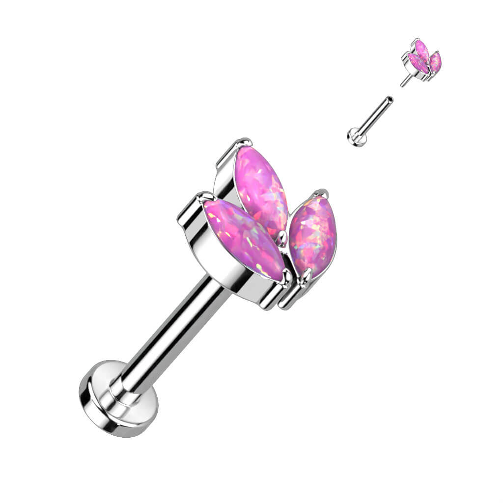 Titanio Labret Zirconi con taglio marquise Push-In