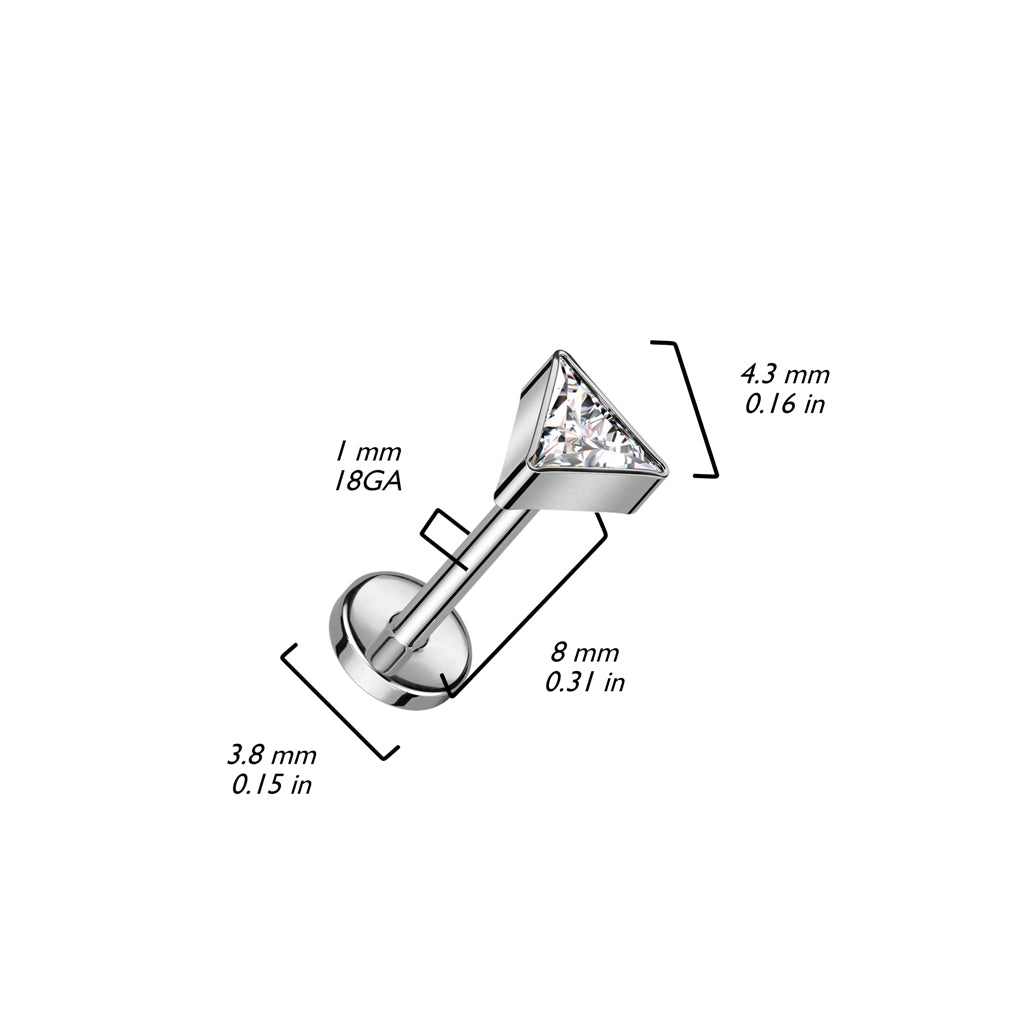 Titanio Labret Triangolo zircone Push-In