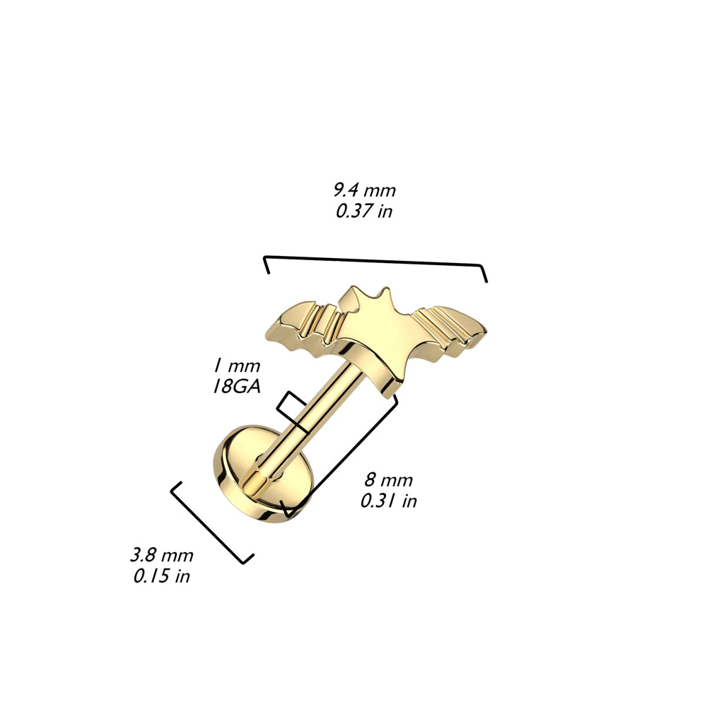 Titanio Labret Pipistrello Push-In