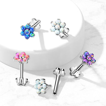 Titan Labret Blumen Opal Blumen Base Push-In