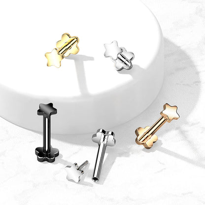 Titane Labret Étoile Base Fleur Enfoncer