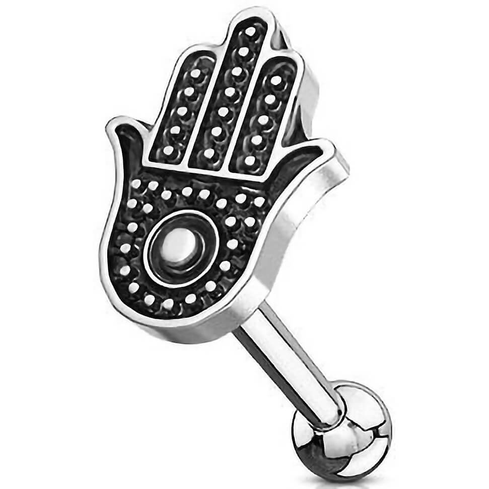 Barbell Hamsa Argento