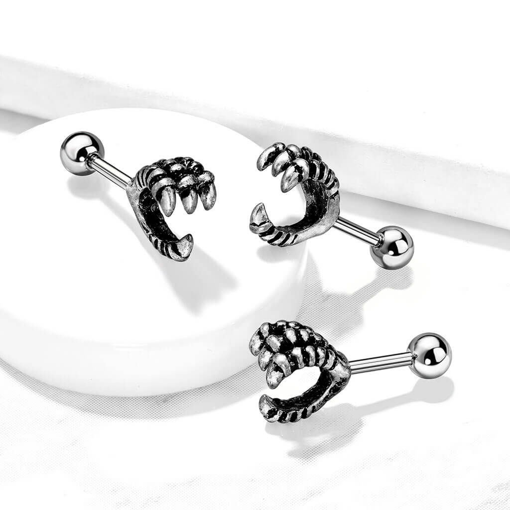 Barbell Dragon Claw Silver