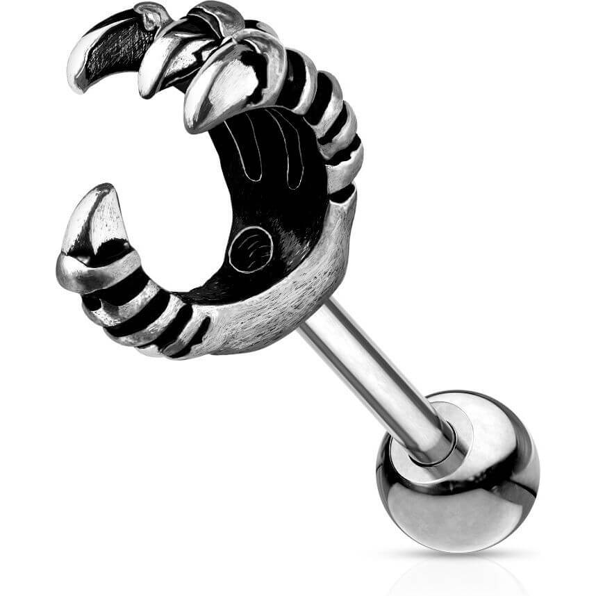 Barbell Dragon Claw Silver