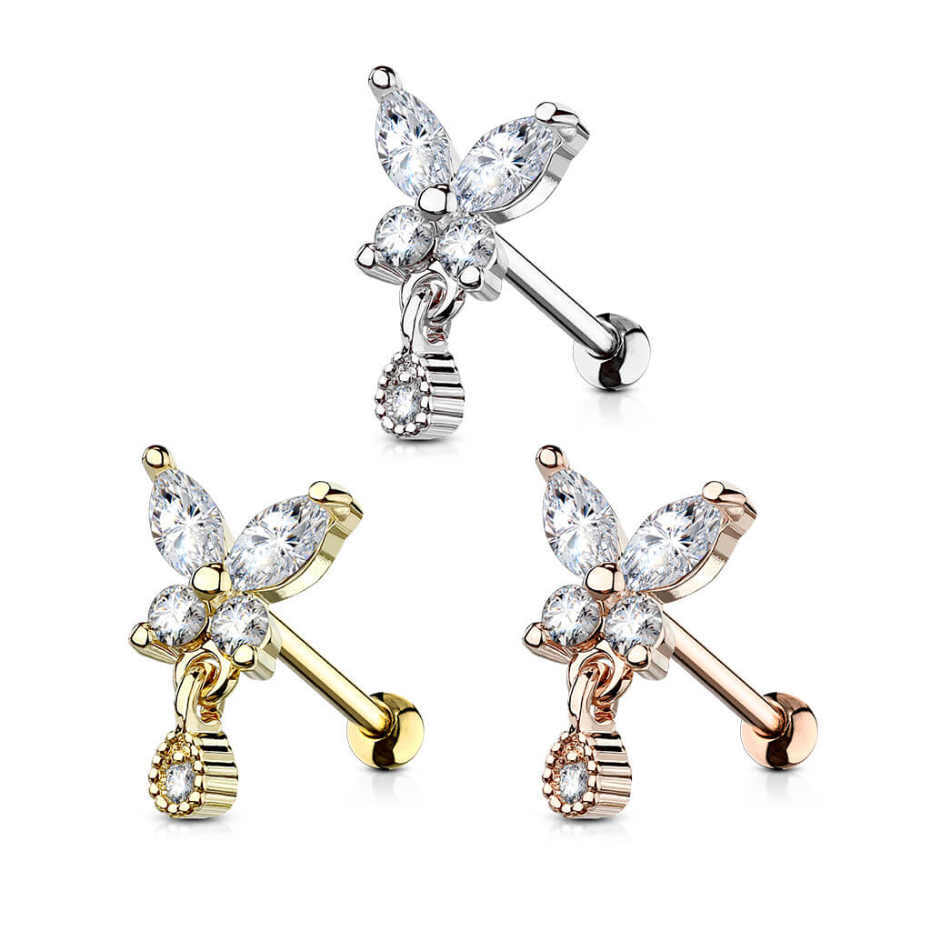 Barbell Butterfly Zirconia