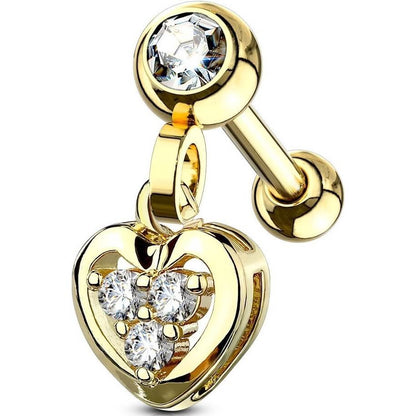 Barbell Heart dangle Zirconia