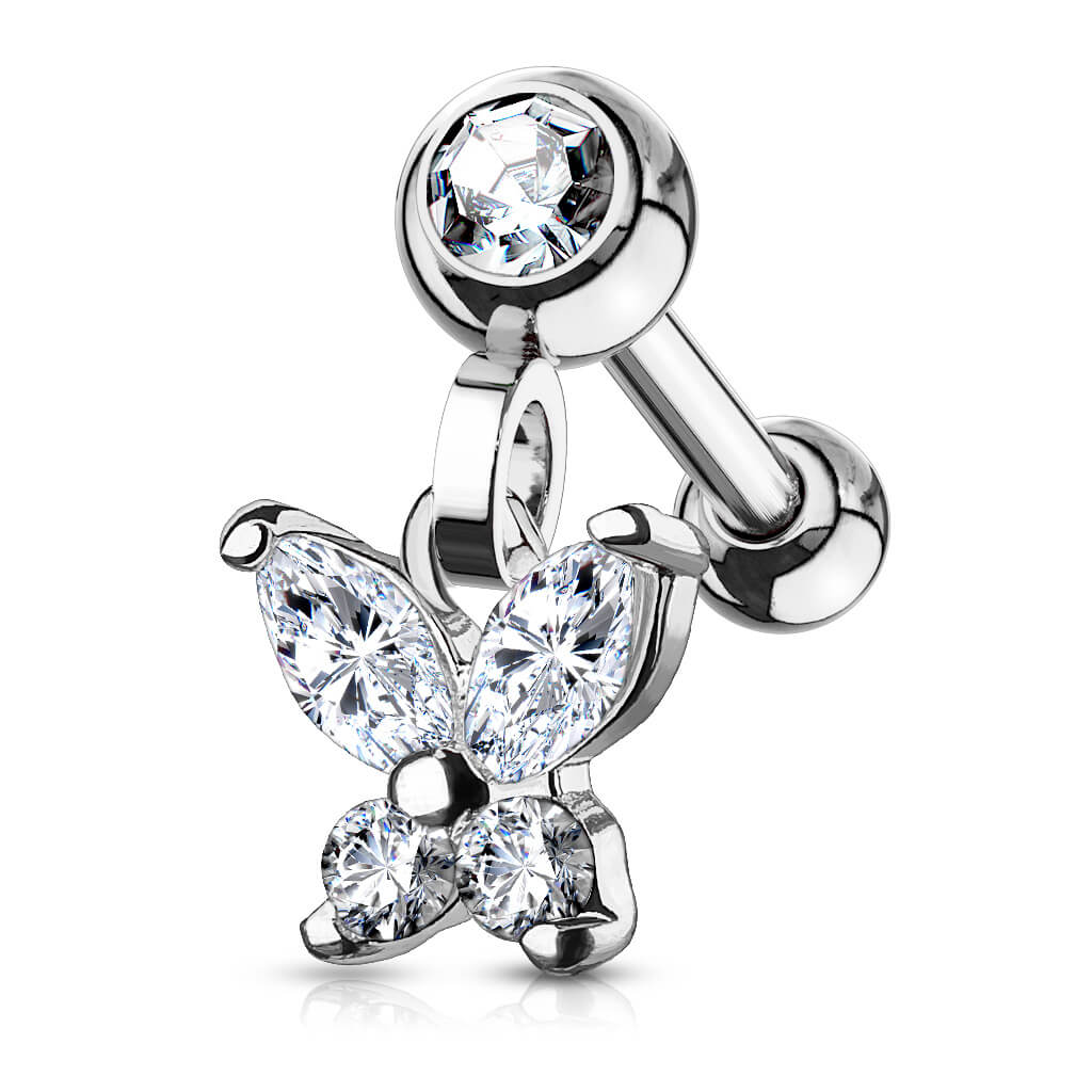 Barbell Butterfly dangle Zirconia