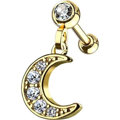 Barre Pendentif Lune Zircone