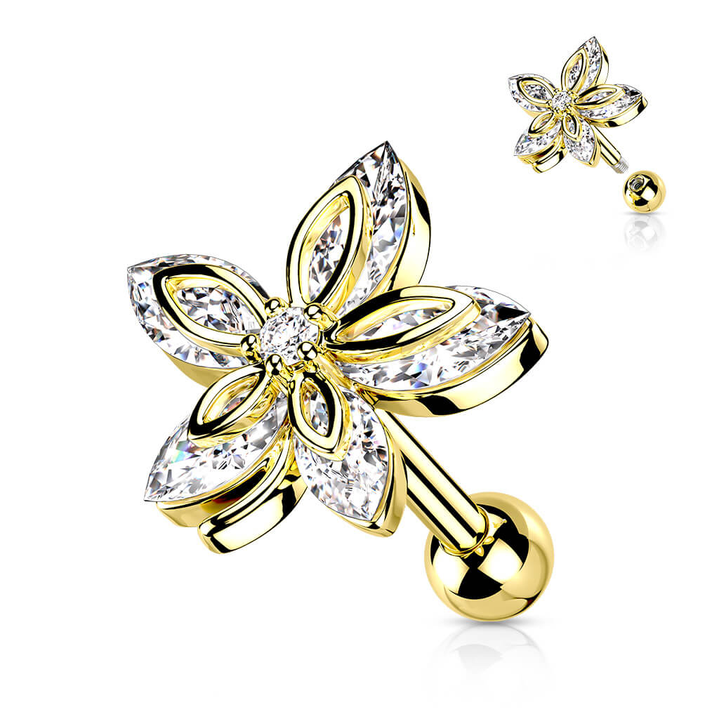 Barbell Flower Zirconia