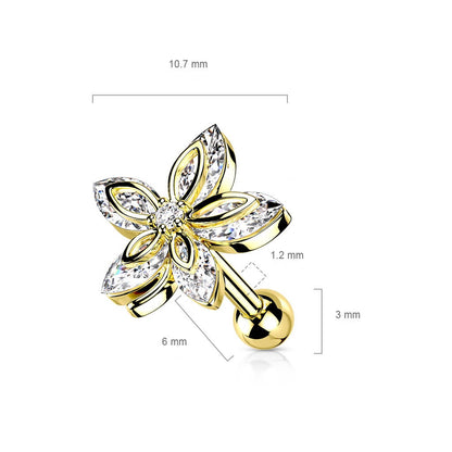 Barbell Flower Zirconia