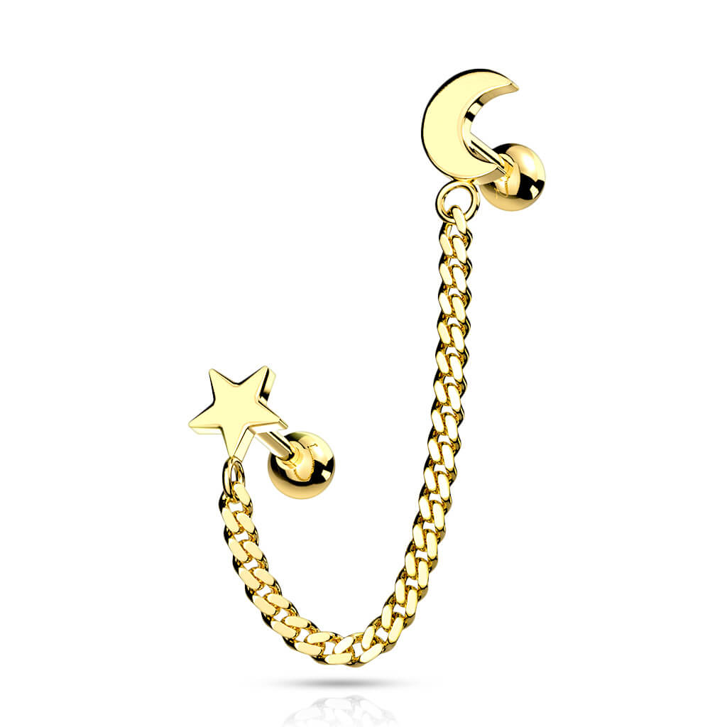 Barbell Star Moon necklace