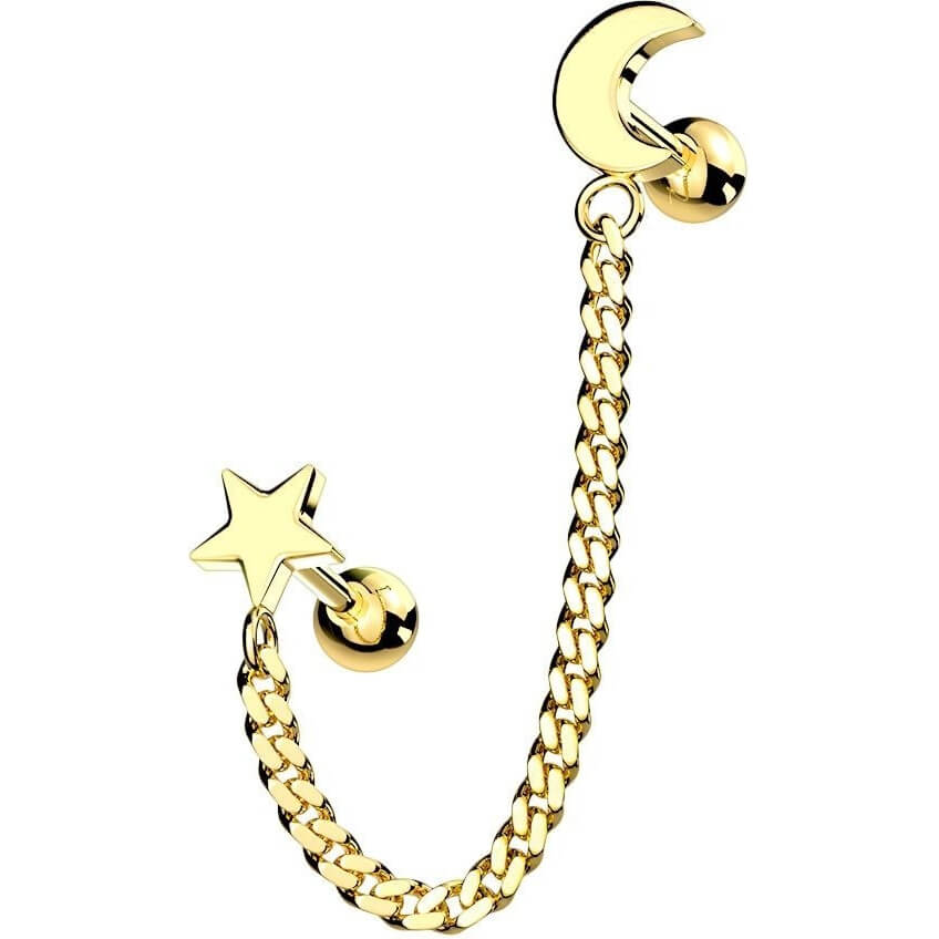 Barbell Star Moon necklace