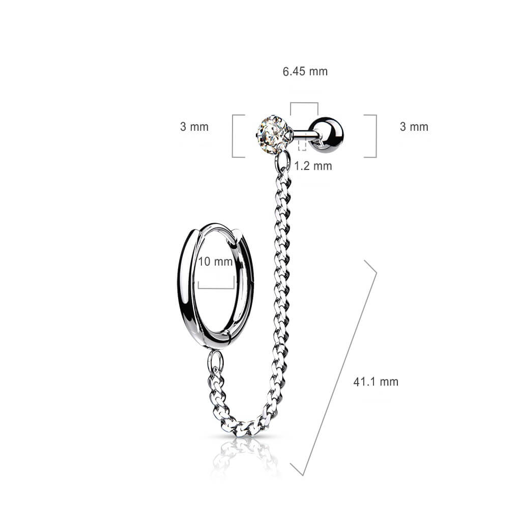 Barbell Chain Barbell Zirconia Clicker