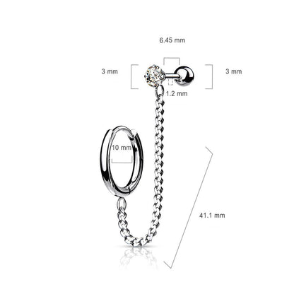 Barbell Chain Barbell Zirconia Clicker