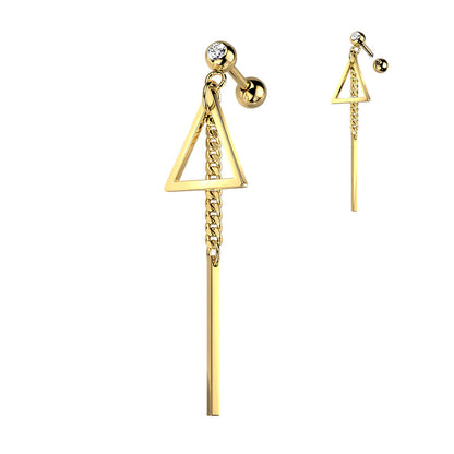 Barbell Triangle dangle Zirconia