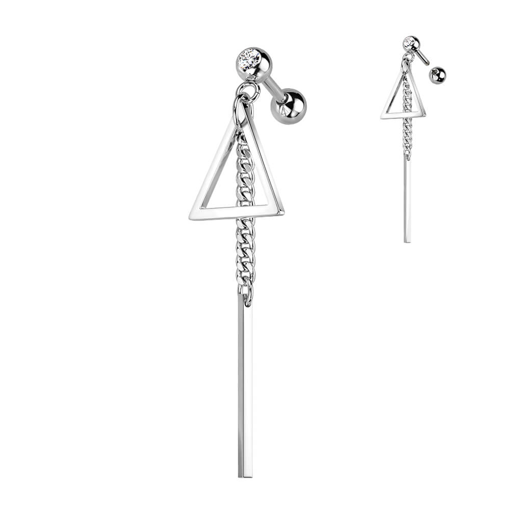 Barbell Triangle dangle Zirconia