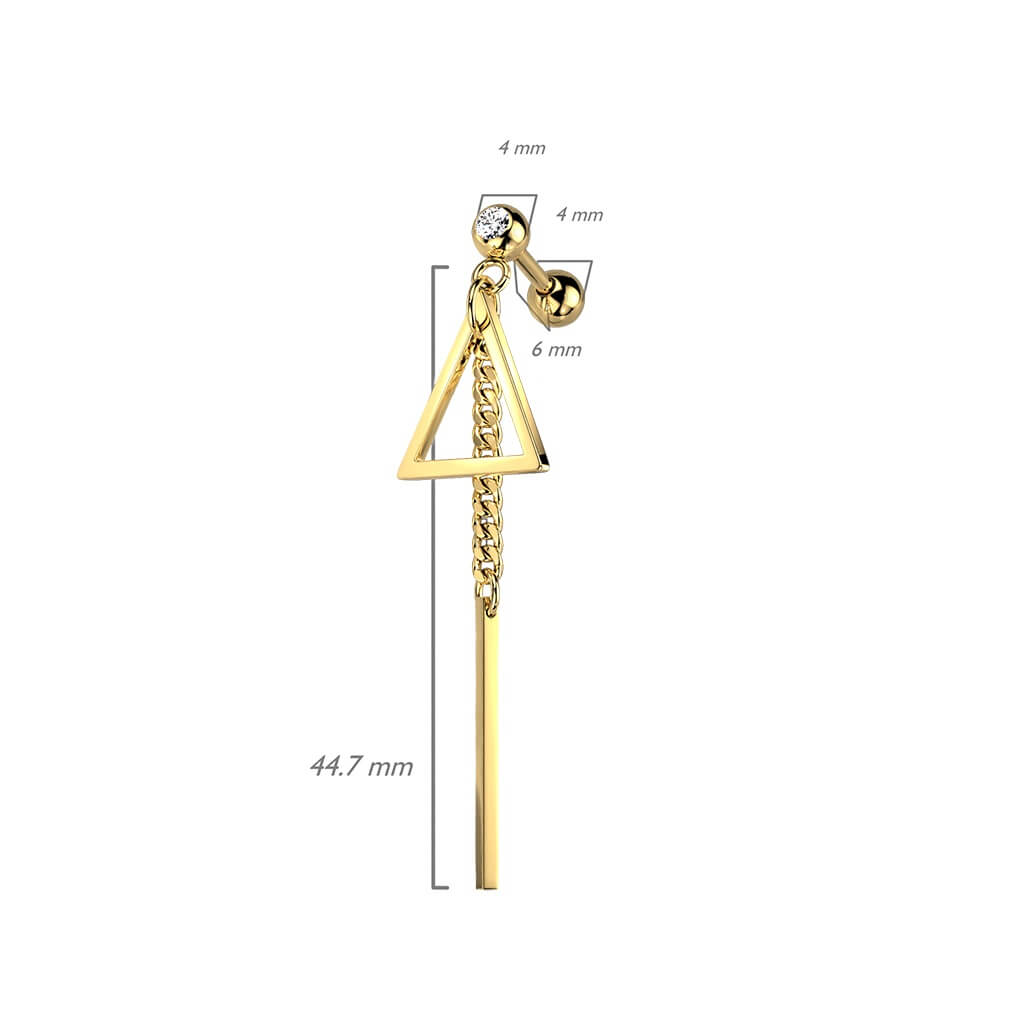 Barbell Triangle dangle Zirconia