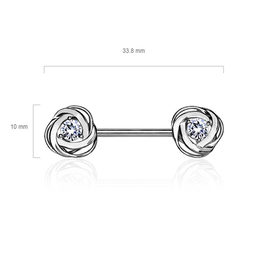 Nippelpiercing Rose Zirkonia Gold Silber