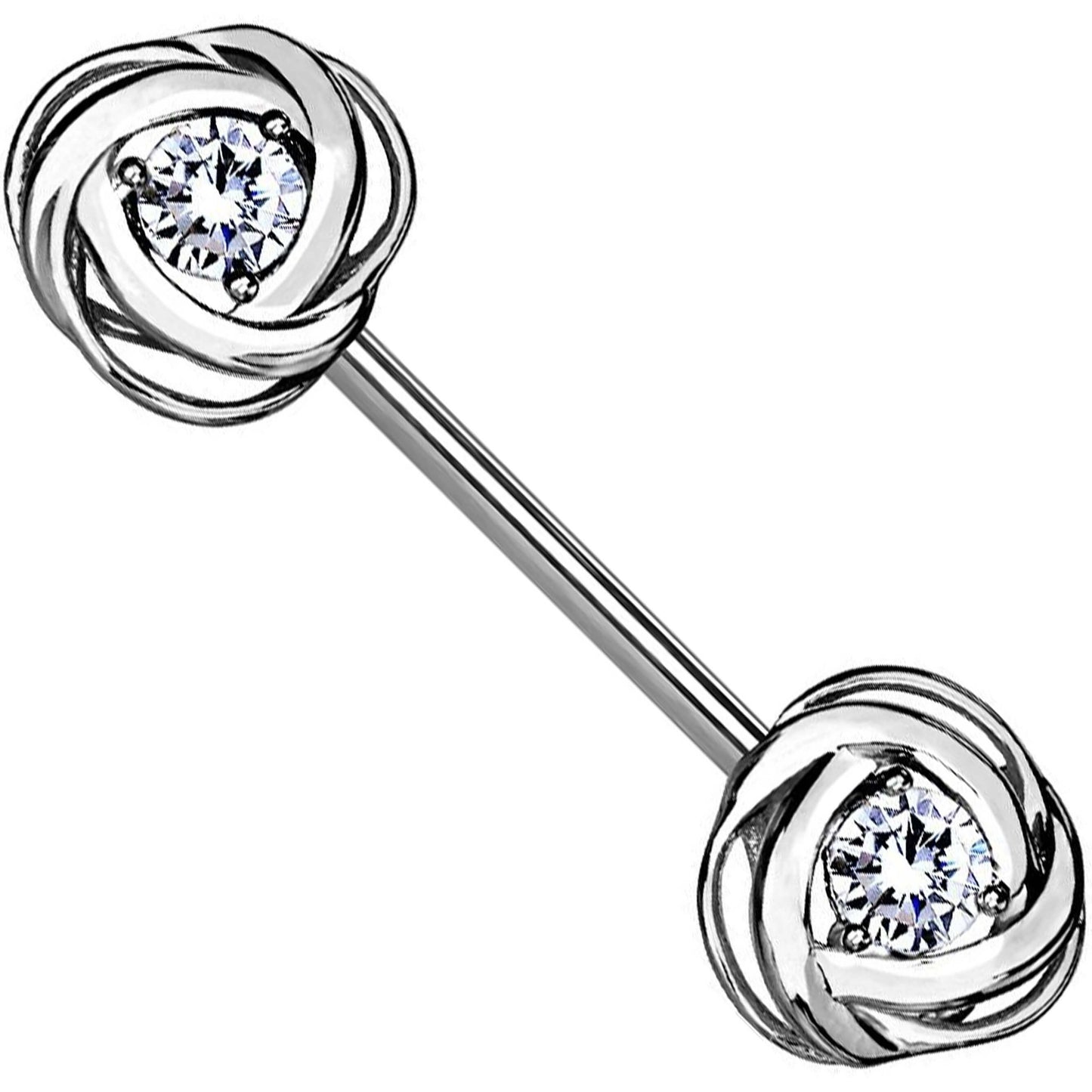 Nipple Piercing Rose Zirconia Gold Silver