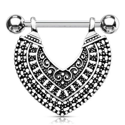 Téton Pendentif Cœur Or Argent