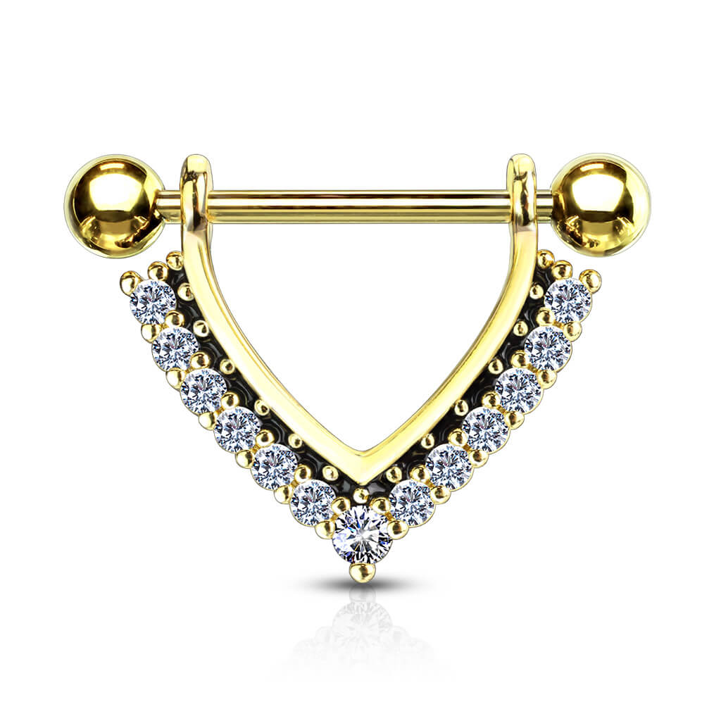 Nipple Piercing Wreath Triangle dangle Zirconia