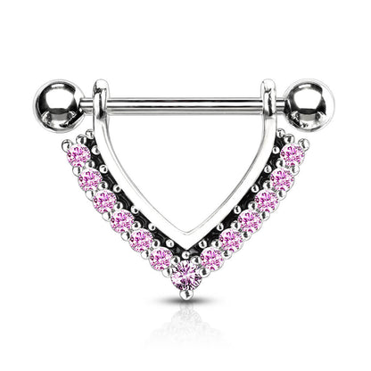 Nipple Piercing Wreath Triangle dangle Zirconia