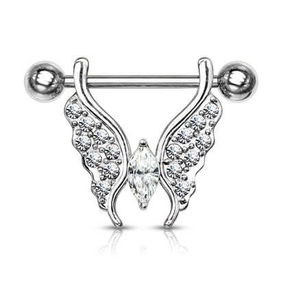 Nipple Piercing Butterfly Zirconia